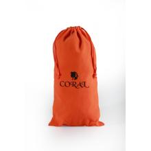 Aangepaste oranje fluwelen tas met zwart logo