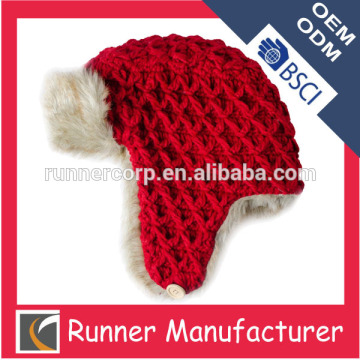 Winter fashion knitted pattern girl sexy cap