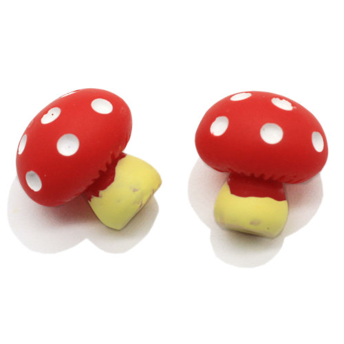 3D Red Mushroom Resin Beads Simulation Vegetable for Fairy Garden Toys DIY Home Craft Charms Portachiavi Accessorio