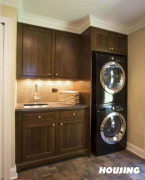 Low Flammability Laundry Room Storage Cabinet High Gross Surface