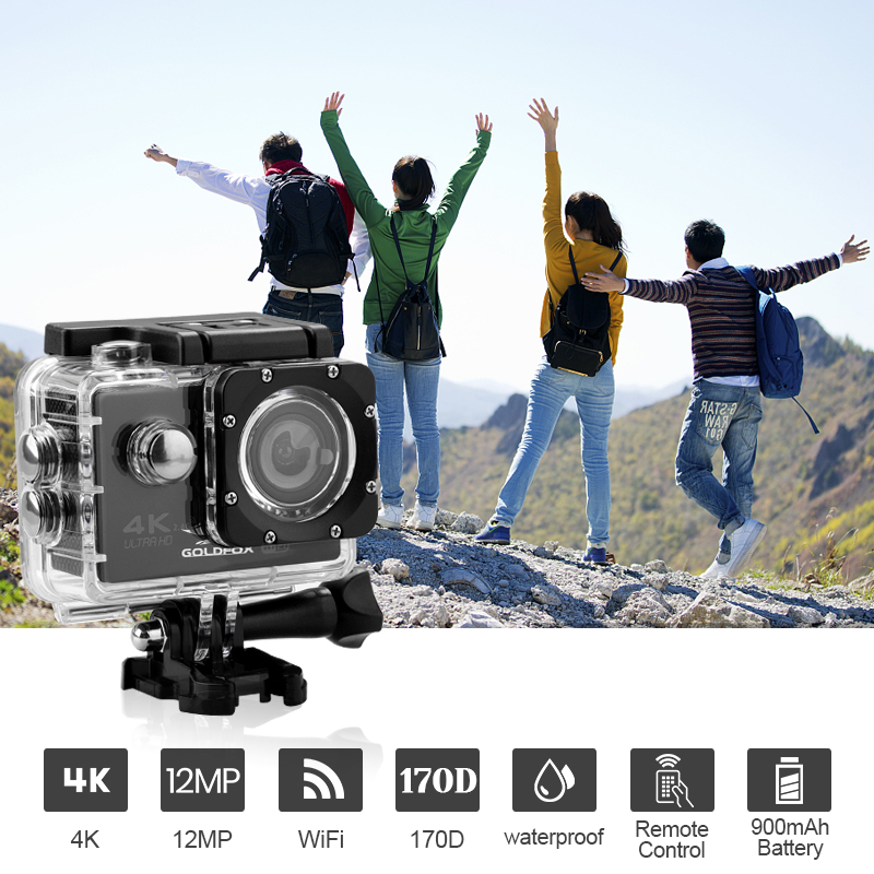 1080P Action Camera Underwater Waterproof Camera 170 Wide Angle WiFi Sports Cam with Batteries and Mounting Accessories Kit