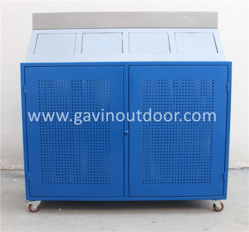 Powder coated metal recycling bin external litter bin