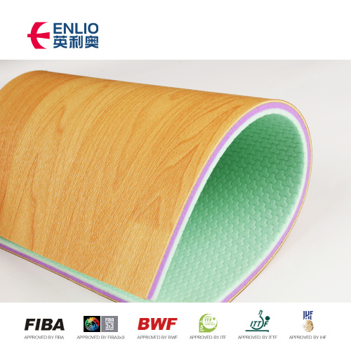 ใบรับรอง FIBA ​​7.0 มม. PVC บาสเก็ตบอลพื้นกีฬา