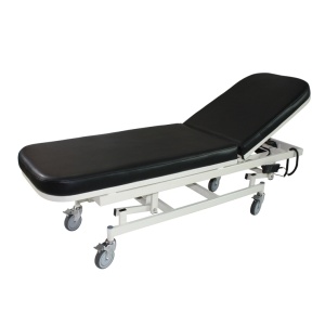 Black medical examination bed