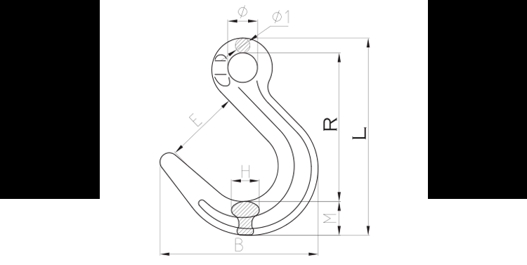 Alloy steel Eye foundry Hook /Large Opening Hook open hook