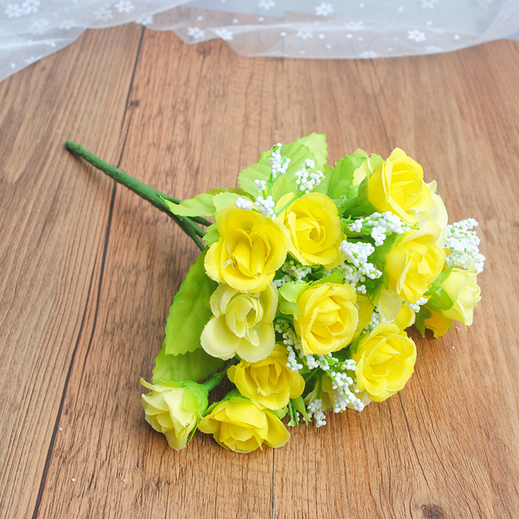 Simulation rose small rose bud brick rose false flower wholesale home furnishings flower arrangement