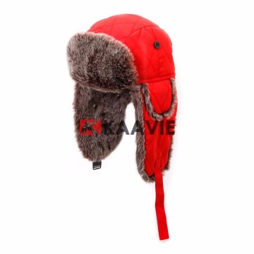 winter custom design russian faux fur bomber trapper hat with earflap