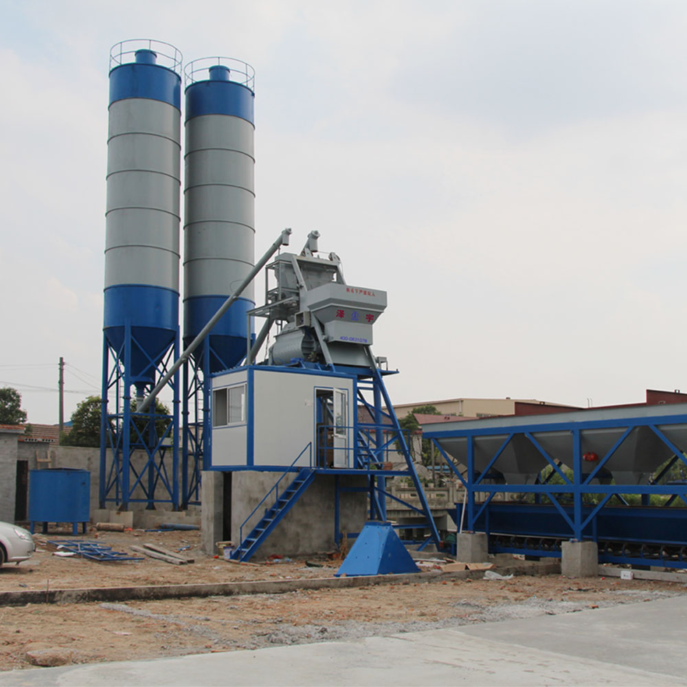 25m3/h stationary type small concrete batching plant