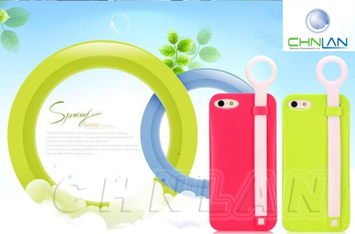 for iPhone 4S Iface Strap Cell Phone Silicon Case with Night Light Function
