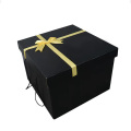 Caja de regalo de Navidad negra personalizada personalizada con cinta