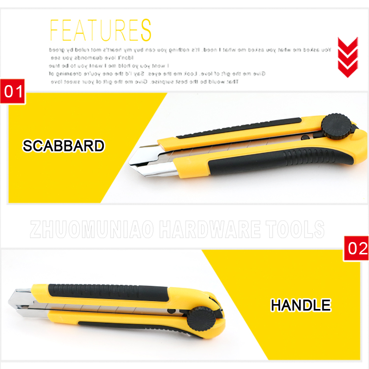 Wholesale 25MM Cutting Tools Utility Knife Fixed Blade Useful Knife