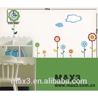 Novelty wood wall clock design wall sticker clock