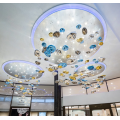 Modern luxury glass chandelier used in hotel lobby