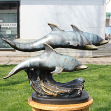 Factory custom metal dolphin sculpture bronze dolphin