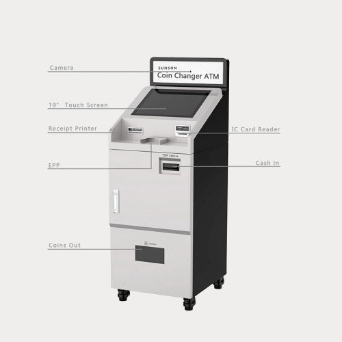 Автономный терминал самообслуживания для банкноты на монетную обмен с UL 291 Safe и Mother Dispenser