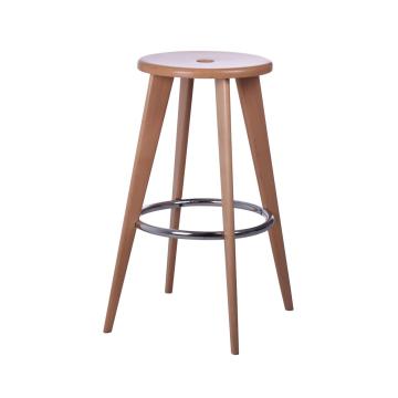 tabourets de bar en bois vintage avec repose-pieds