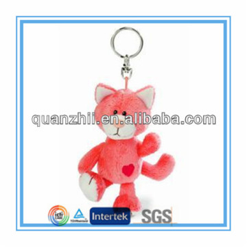 Pink Cat plush keyring