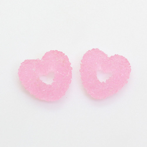 Supply 100pcs Heart Shaped Resin Charms Flat Back Keychain Decor Bracelet Necklace Decoration Beads Slime