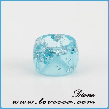 Preserved flowers in resin , handmade jewelry dried flower resin rings , blue eco-resin ring