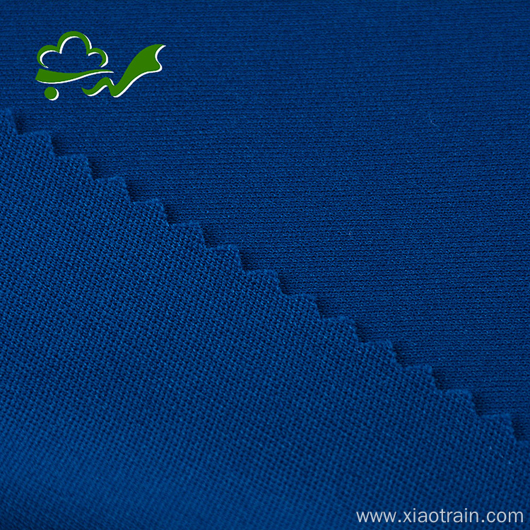 Blue Double Knit Interlock Polyester Fabric for Garment