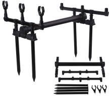 2024 Telescopic Adjustable ABS+Aluminum Carp Fishing Rod Pods with Bite Alarm