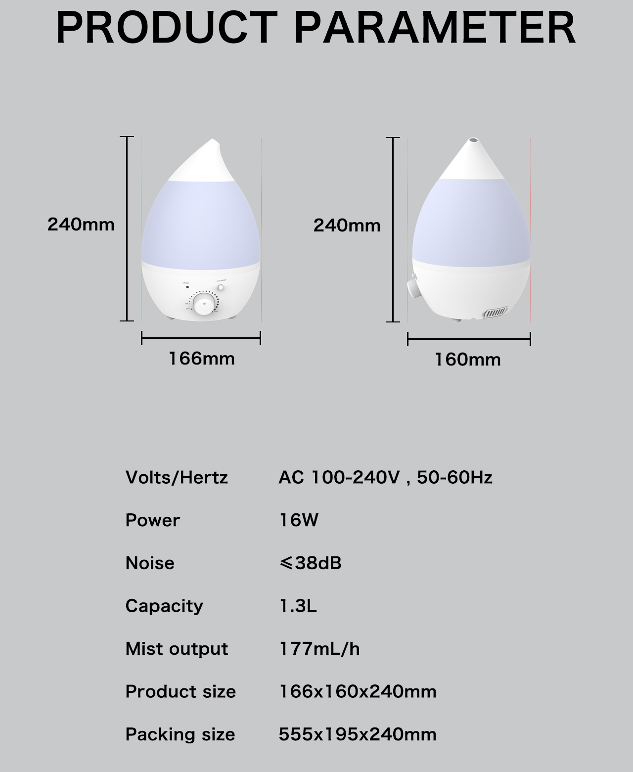 HTJ-2001 Humidifier specification HTJ-2001 Humidifier specification