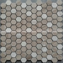 2017 China supplier Hexagon homer marble lantern mosaic tile for outdoor balcony wall decoration EMS03
