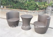 patio wicker coffee set/outdoor 3 pcs coffee set