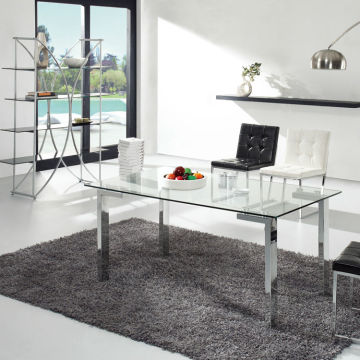 Rectangle Tempered Glass Dining Table 072