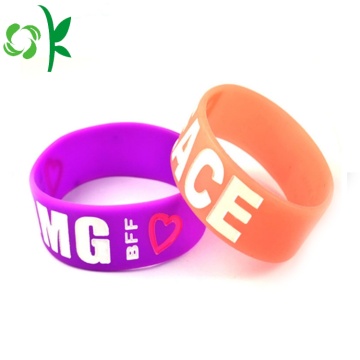 Dilated Silicone Bracelet Debossed Filled Fashion Wristbands