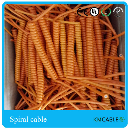 Orange color coiled cable 6 cores small appliance spiral cable