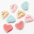 Cabochon in resina a forma di cuore Biscotti flatback Biscotti Dessert Vestiti per ragazze Accessori Decorazioni per feste natalizie Charms