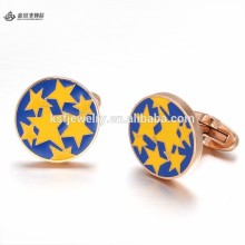 Charming Stainless Steel Cufflink Five Star Design Cufflink Manufacturer