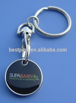 printing logo shop trolley coin keychain keyring