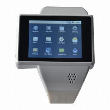 Watch Phone with MTK Dual-core Design, G-sensor and Camera Lens, Supports GPS, Google's Android OS