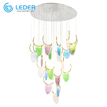 LEDER Lampadari bianchi con perline colorate