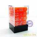 Bescon 12mm 6 Sided Dice 36 in Brick Box, 12mm Sechs Sided Die (36) Block of Dice, Translucent Orange mit weißen Pips