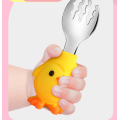 Toddlers Toddlers Custom Silicone Stainless-Steel Spoon Fork