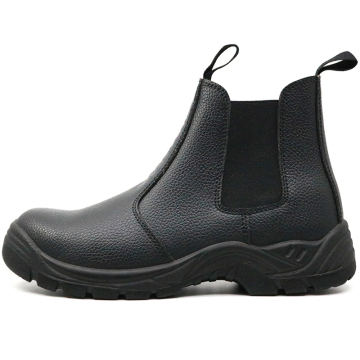 Black industrial safety shoes without lace