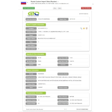 Polypropylene 나사 러시아 사용자 정의 가져 오기 데이터