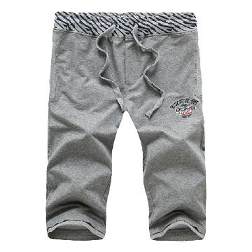 Men's casual tailored short pants with embroidery