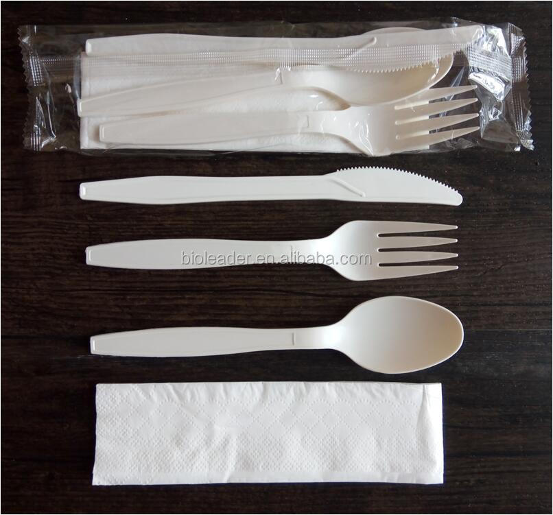 Wholesale Biodegradable Disposable Plastic Cutlery Cornstarch Eco-friendly Cutlery