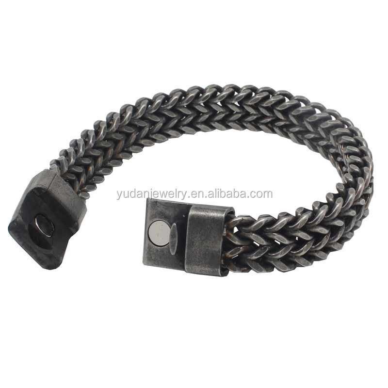 Novel Designs Double Stainless Steel Chain Mens Steel Chain Bracelet