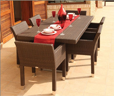 Ensemble de salle à manger Rectangle Rectangle Patio Dining Set