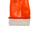 Fluorescent Orange PVC gloves open cuff 30cm