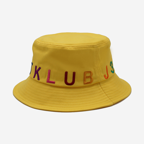 Yellow Letter Embroidery Bucket Hat