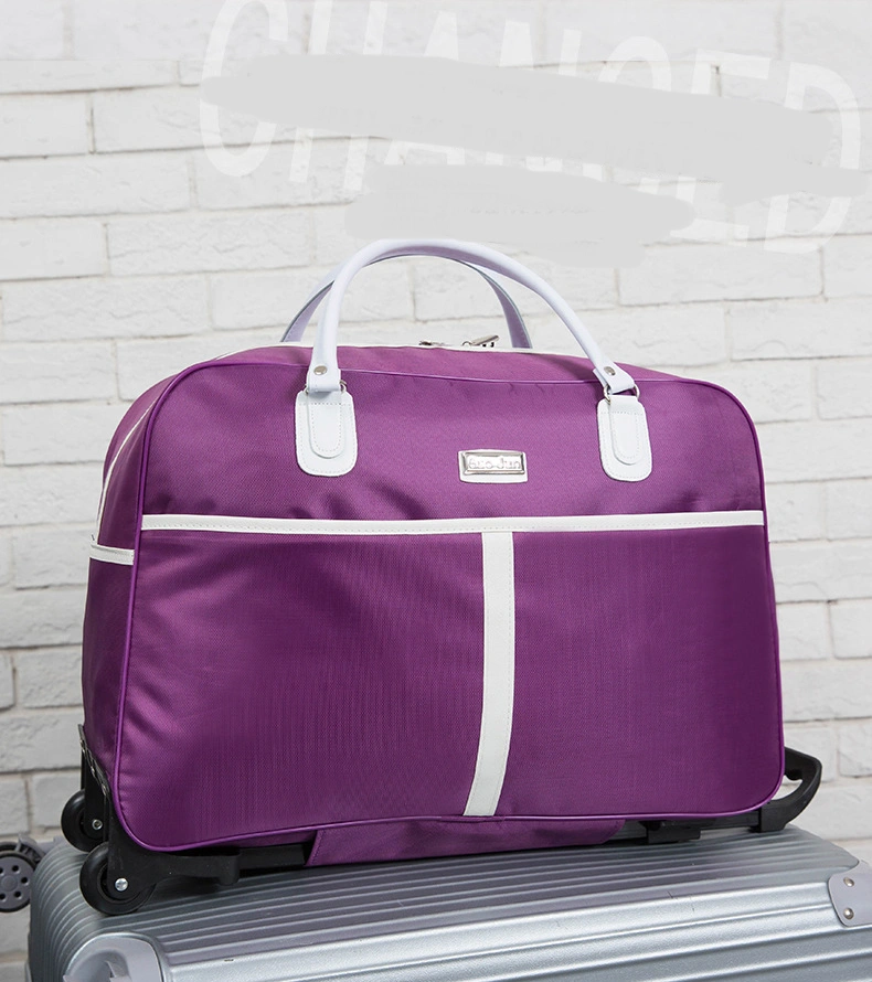 Wholesale Lightweight Spinner Travel Soft Nylon Oxford Trolley Luggage Bag