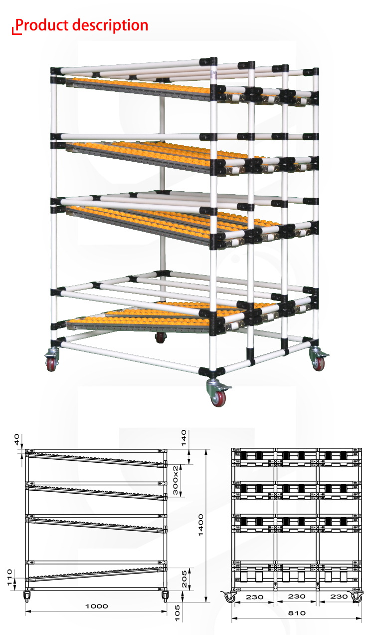 Professional customization industrial plastic coated lean pipe joint rack