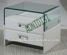 mirrored white beside table