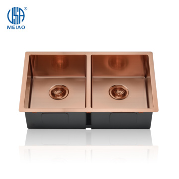 Rose Gold Mardhouse Double Bowl Sink Sink